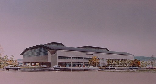 市立体育館完成予想図（昭和58年3月完成）　1983年
