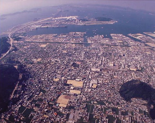 坂出市街地航空写真　1987年