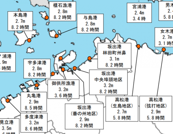 最高津波水位予測図