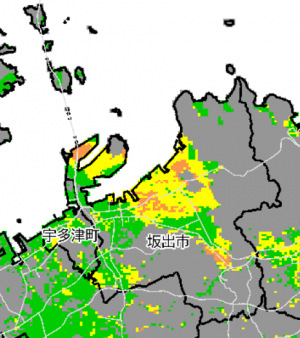 液状化危険度予測図(長尾断層帯)