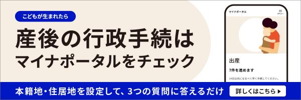 産後の行政手続きはマイナポータルをチェック
