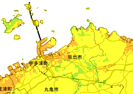 南海トラフ地震最大クラス震度分布図