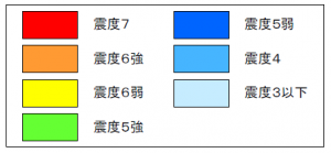 震度分布図凡例