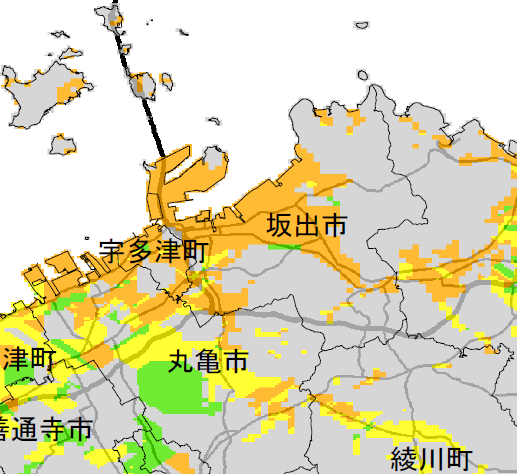 液状化危険度分布図（最大クラス）