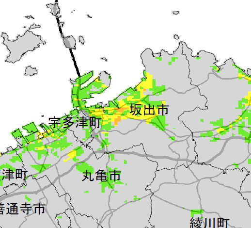 液状化危険度分布図（長尾断層）