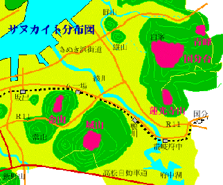 サヌカイトの分布地図