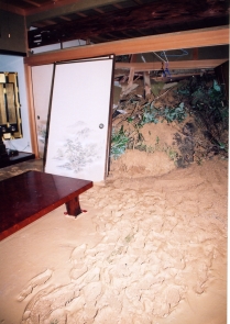 土砂が流入した室内の様子