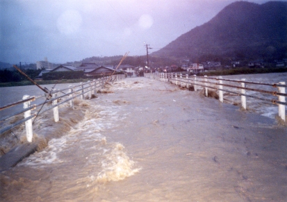 平成１６年台風２３号による綾川の溢水１